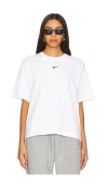 Nike Womens  Nsw Essential Lbr Crew T-shirt In White & Black