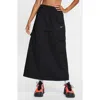 Nike Women's  Sportswear Essential Mid-rise Woven Cargo Midi Skirt In Black/white