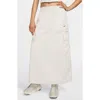Nike Women's  Sportswear Essential Mid-rise Woven Cargo Midi Skirt In Light Orewood Brown/black