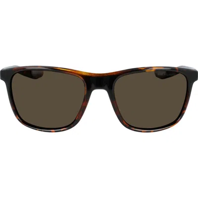 Nike Essential Endeavor 57mm Polarized Square Sunglasses In Black