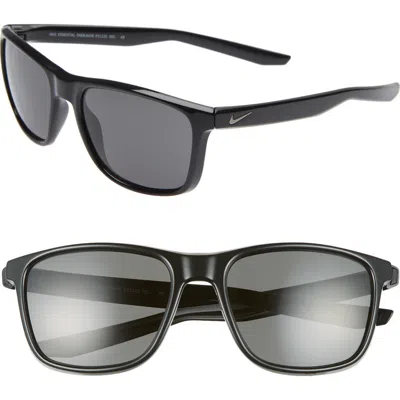 Nike Essential Endeavor 57mm Square Sunglasses In Black/grey