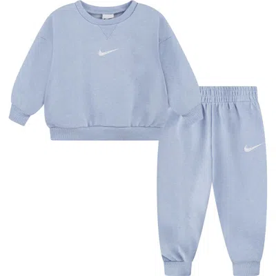 Nike Kids' Logo-embroidered Tracksuit Set In Cobalt Bliss Heather