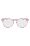 Nike Essential Horizon 51mm Round Blue Light Blocking Glasses In Washed Coral/blue Light