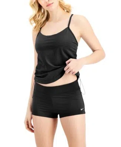 Nike Essential Layered Tankini Top Swim Shorts In Black