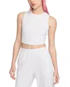 Nike Women's  Sportswear Chill Knit Tight Cropped Mini-rib Tank Top In Birch Heather/orewood