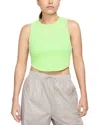 Nike Women's  Sportswear Chill Knit Tight Cropped Mini-rib Tank Top In Varely Volt/sail