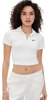 Nike Essentials Stretch Crop Polo In White