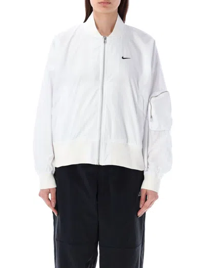 Nike Essential Zipped Bomber Jacket In White