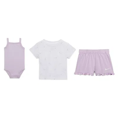 Nike Essentials Baby (0-9m) 2-piece Ruffle Shorts Set In Blue