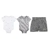 Nike Essentials Baby (0-9m) 3-piece Striped Swooshfetti Set In Grey