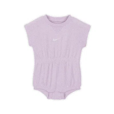 Nike Essentials Baby (0-) Jacquard Towel Terry Romper In Pink