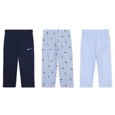 Nike Essentials Baby (0-9m) Pants (3-pack) In Blue