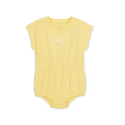 Nike Essentials Baby (12-24m) Jacquard Towel Terry Romper In Yellow