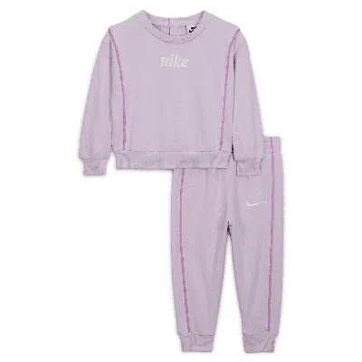 Nike Essentials Baby 2-piece Crew Set In Purple
