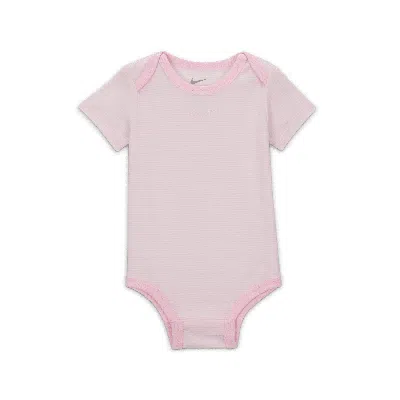 Nike Essentials Baby 3-piece Striped Swooshfetti Set In Pink
