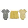 Nike Essentials Baby 3-piece Striped Swooshfetti Set In Yellow