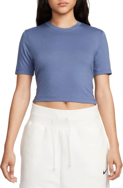 Nike Essentials Crop T-shirt In Diffused Blue