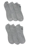 Nike Everyday Cushion No-show Socks In Carbon Heather/black