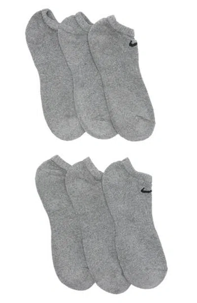 Nike Everyday Cushion No-show Socks In Carbon Heather/black