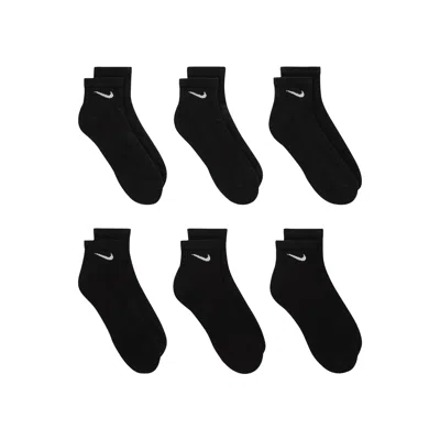 Pre-owned Nike Everyday Cushioned Ankle Socks (6 Pairs) 'black/white' | Men's Size M