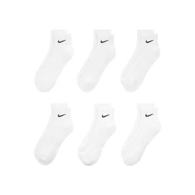 Pre-owned Nike Everyday Cushioned Ankle Socks (6 Pairs) 'white/black' | Men's Size L