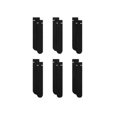 Pre-owned Nike Everyday Cushioned Crew Socks (6 Pairs) 'black/white' | Men's Size L