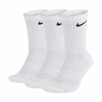 Nike Everyday Cushioned Training Crew Socks In 100 White/black