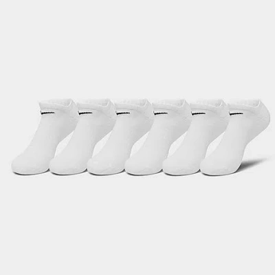 Nike Everyday Cushioned Training No-show Socks (6-pack) In White/black