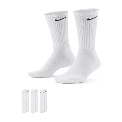 Nike Everyday Cushioned Unisex Adult 3 Pair Crew Socks In White