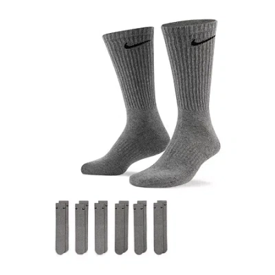 Nike Everyday Cushioned Unisex Adult 6 Pair Crew Socks In Gray