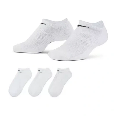 Nike Everyday Cushioned Unisex Adult Multi-pack 3 Pair No Show Socks In White