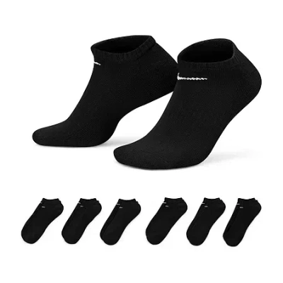 Nike Everyday Cushioned Unisex Adult Multi-pack 6 Pair No Show Socks In Black