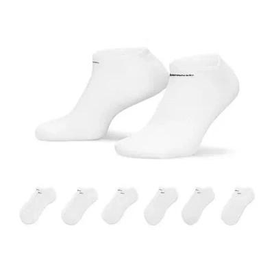 Nike Everyday Cushioned Unisex Adult Multi-pack 6 Pair No Show Socks In White