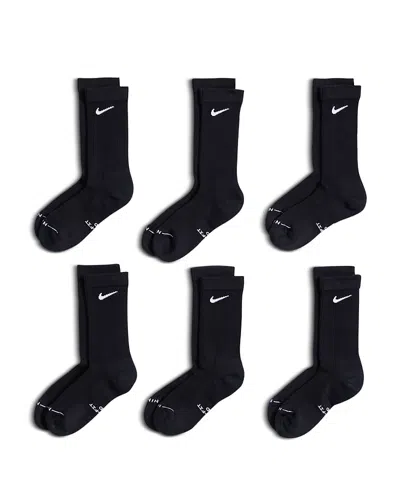 Nike Everyday Elevated Crew Socks, Pack Of 6 In Black
