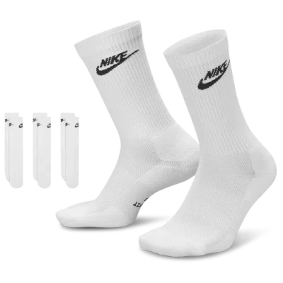 Nike Everyday Elevated Futura Crew Socks 3 Pack In White