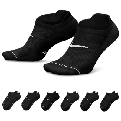 Nike Everyday Elevated No Show Socks 6 Pack In Black/white