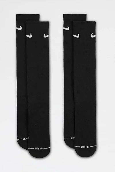 Nike Everyday Elevated Over-the-calf Socks 2-pack In Black, Men's At Urban Outfitters