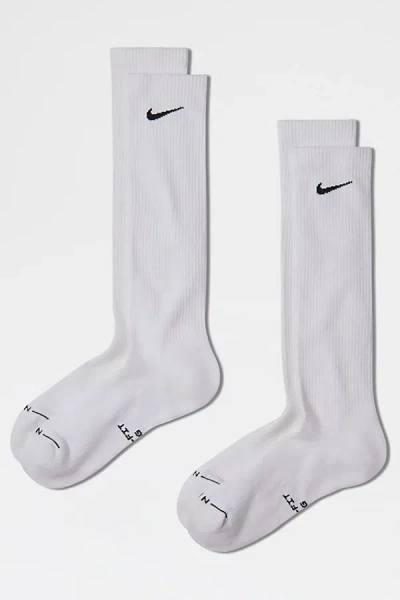 Nike Everyday Elevated Over-the-calf Socks 2-pack In White, Men's At Urban Outfitters In Multi