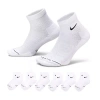 Nike Everyday Elevated Unisex Adult Quarter Ankle Socks In White