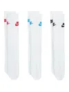 Nike Everyday Essential "multi Color" Three-pack Socks In White