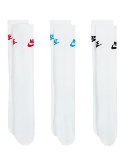 Nike Everyday Essential "multi Color" Three-pack Socks In White