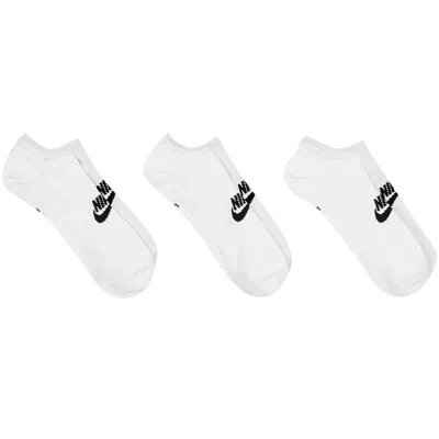 Pre-owned Nike Everyday Essential No-show Socks (3 Pairs) 'white/black' | Men's Size M