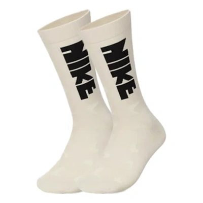 Nike Everyday Essentials Crew Logo Jacquard Sports Socks One Pair Coconut Milk In Multi