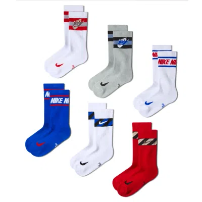 Nike Everyday Kids' Cushioned Crew Socks (6 Pairs) In Multi