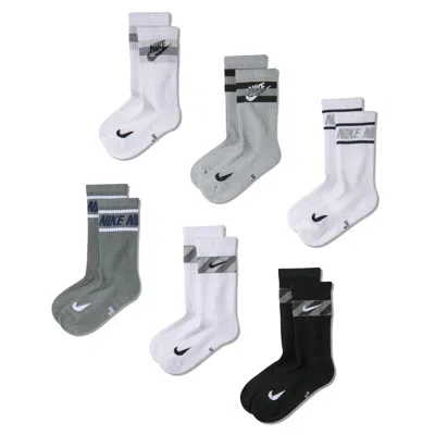 Nike Everyday Kids' Cushioned Crew Socks (6 Pairs) In Multi