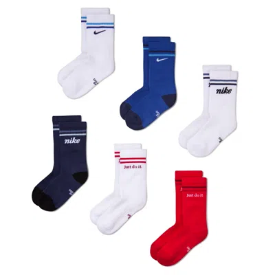 Nike Everyday Kids' Cushioned Crew Socks (6 Pairs) In Multi