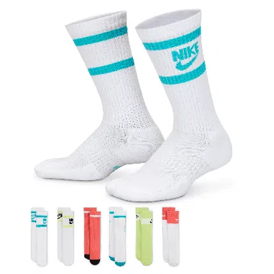 Nike Everyday Kids' Cushioned Crew Socks (6 Pairs) In Multicolor