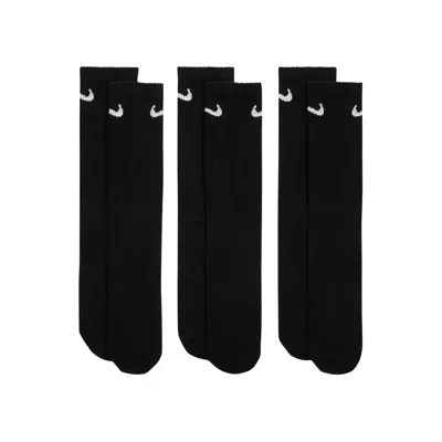 Pre-owned Nike Everyday Lightweight Crew Socks (3 Pairs) 'black/white' | Men's Size L