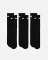 Nike Everyday Lightweight Training Crew Socks (3 Pairs) In Black