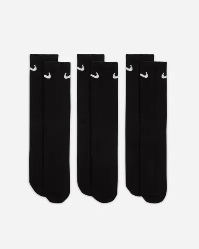 Nike Everyday Lightweight Training Crew Socks (3 Pairs) In Black